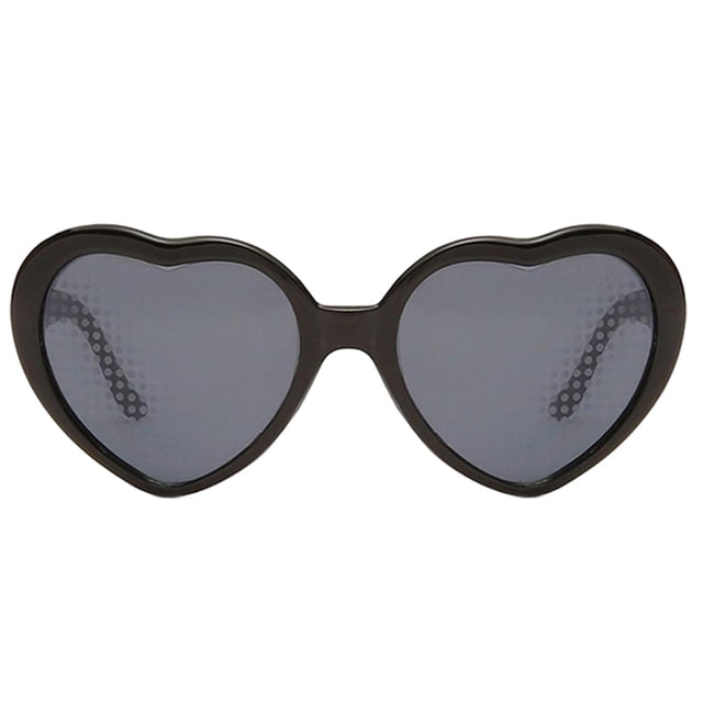 es Lunettes de Soleil Cœur Saint-Valentin Noir