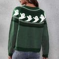 thumbnail image 4 of Lolmot Halloween Knitted Sweater for Women Ghost Pattern Long Sleeve Fair Isle Pullovers Fall Winter Pullover Sweater, 4 of 5