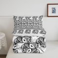 thumbnail image 5 of jejeloiu Vintage Tribal Queen Comforter Set For Men Women,Bohemian Exotic Style Alphabet Print Comforter Sets Queen,Black White,Reversible,3 Pieces,1 Comforter and 2 Pillowcases, 5 of 7