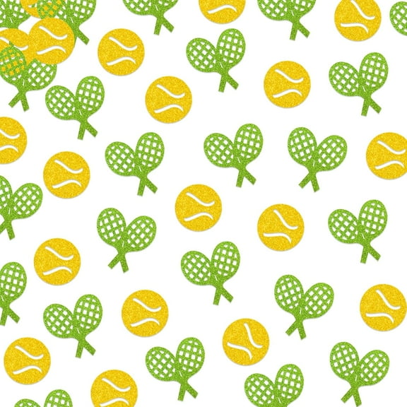 120Pcs Tennis Party Decorations, Gold Green Glitter Tennis Confetti for Sport Themed Party Baby Shower Birthday Party Table Decorations