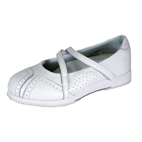 24 HOUR COMFORT Janis Wide Width Comfort Shoes For Work and Casual Attire WHITE 6