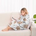 thumbnail image 4 of Football with Symbols Pattern Blanket Hoodies for Kids 6-13YR Oversize Wearable Blanket Hoodies for Boys Girls Teens, 4 of 7