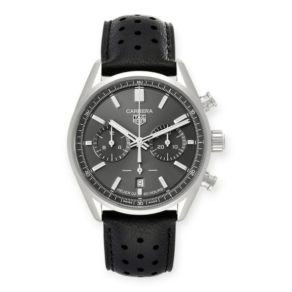 Pre-Owned Tag Heuer Carrera Calibre CBN2012 Grey Dial Steel Mens Watch