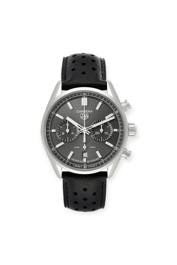 Pre-Owned Tag Heuer Carrera Calibre CBN2012 Grey Dial Steel Mens Watch