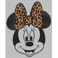 thumbnail image 2 of Women's Mickey & Friends Minnie Mouse Cheetah Print Bow Graphic Tee Athletic Heather Large, 2 of 4