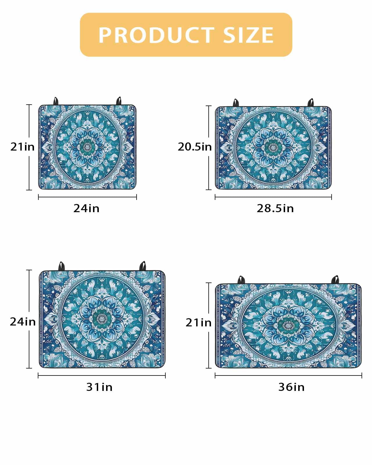 nqOlkjepod Large Induction Cooktop Protector Mat 36"x21", Boho Teal Blue Stove Top Covers for Electric Stove, Abstract Flowers Ethnic Southwestern Stove Burner Cover Mats, Glass Top Stove Cover