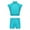 Blue Green, variant on TiaoBug Kids Girls 2 Piece Dance Outfits Sleeveless Crop Top and Shorts Gymnastic Set Black 16