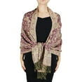 thumbnail image 6 of Peach Couture - Elegant Women Double Layer Reversible Paisley Pashmina Shawl| Wrap| Scarf, 6 of 10