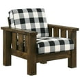 thumbnail image 2 of Furniture of America Tally Brown Wood Finish and Plaid Fabric Accent Chair, 2 of 7
