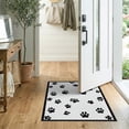 thumbnail image 2 of ODIKA Round Print Minimalist Tossed Footprints Slim Frame Whimsical for Entryway, Kitchen, Laundry Room, Stain Resistant Thin Throw, 2 of 7