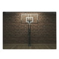 thumbnail image 1 of Basketball Cutting Board, Old Brick Wall and Basketball Hoop Rim Indoor Training Exercising Stadium Picture, Decorative Tempered Glass Cutting and Serving Board, Large Size, Brown, by Ambesonne, 1 of 1