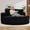 Black, variant on Oversized Round Lazy Sofa, 62.9 Inch Diameter Giant Fluffy Rabbit Plush Lounge Couch with Removable Washable Throw Pillows, Compressed Shipment Circular Bean Bag Chair for Living Room Bedroom
