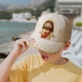 thumbnail image 4 of Gorra de béisbol del Sagrado Corazón, linda gorra blanca, linda gorra blanca de abanico, gorra blanca, 4 of 9