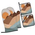 thumbnail image 3 of PUREYAH Oven Mitts And Pot Holders Sets, Kitchen Boho Art Sunset Mountains Oven Gloves Hot Pads Heat Resistant 4 Pieces, 3 of 6
