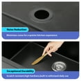 thumbnail image 6 of 33x22 Inch Black Quartz Composite Workstation Kitchen Sink Drop-in Top-Mount Single Bowl Sink with 2 Faucet Holes, 6 of 8