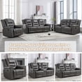 thumbnail image 6 of 2-Seater Home Theater Recliner Loveseat, Manual Recliner Sofa with Storage Box & Built-in Cup Holders for Living Room, 6 of 24