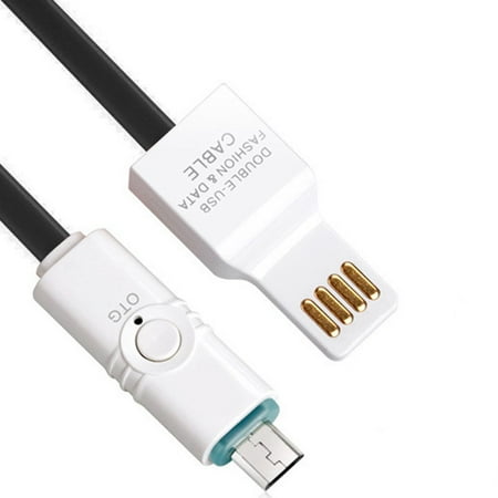 Dedicated Flash Cord Premium Multifunction OTG Cable Android OTG Adapter Micro USB On-The-Go for USB Flash drive Mobile HDD Mouse Printer Jelly Flat Data Sync Charging Cable Cord - Black, Micro USB, OTG, 1 Meter/ 3.3 Ft ()