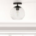 thumbnail image 2 of Evelyn&Zoe Bartlett 9" Wide Semi Flush Mount with Glass Shade in Matte Black/Seeded, 2 of 7