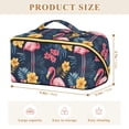 thumbnail image 4 of FORMRS Makeup Bag Travel Cosmetic Organizer for Women Fold Flat Zipper Pouch with Handle, Red Floral Flamingo, 4 of 8