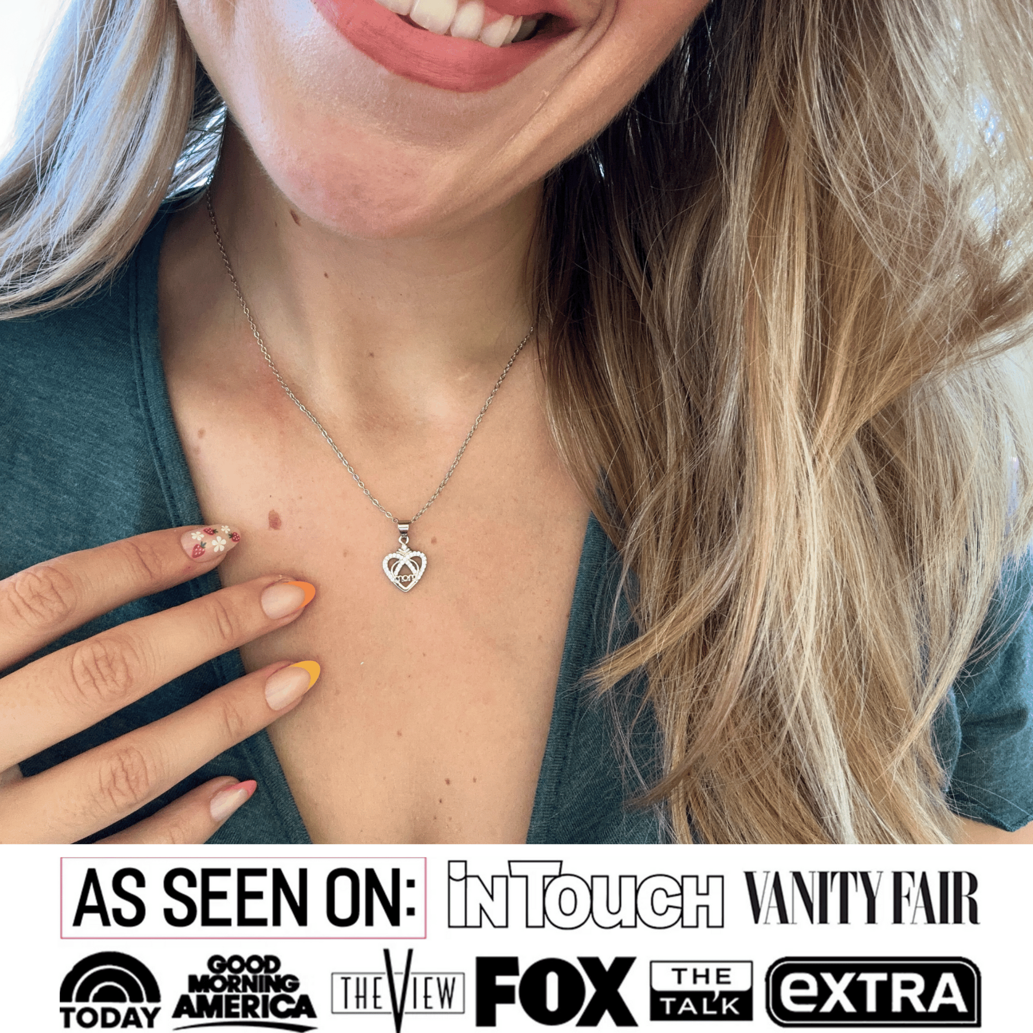 Cate & Chloe Jenna 18k White Gold Plated Necklace with Heartfelt Message Card, Gift for Mom