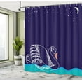 thumbnail image 5 of Ambesonne White Blue Shower Curtain, Floating Swan Waves, 69"Wx84"L, White Blue, 5 of 5