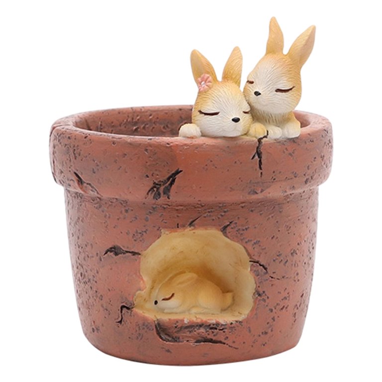 Drainage for desk gifts for women Creative plant planters and succulent  pots Bunny