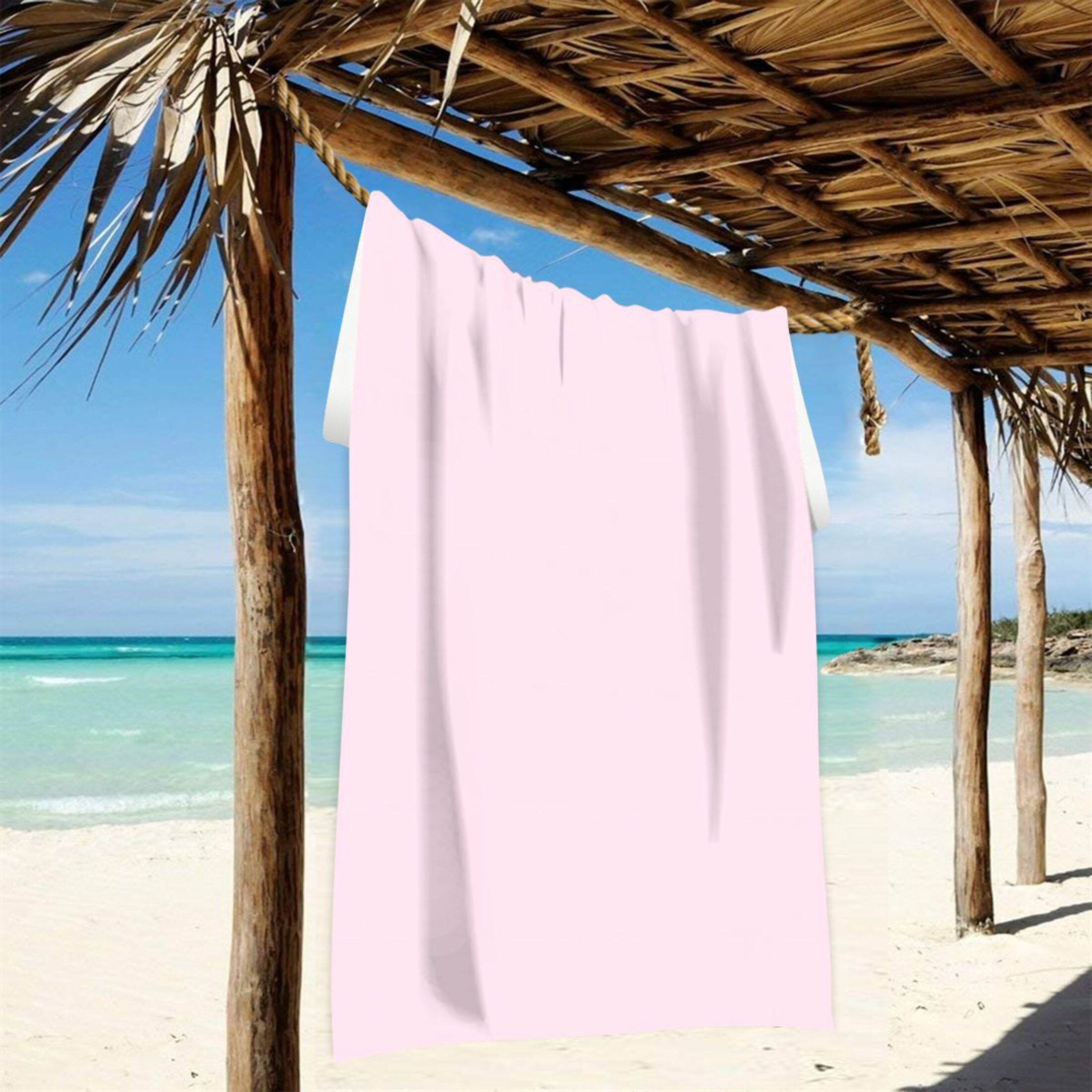 Oversized Beach Towel Extra Large Absorbent Microfiber Bath Towels Soft Quick Drying Soft Pink 74"x37"