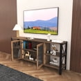 thumbnail image 3 of TV Stands for Living Room, Industrial TV Stand for Bedroom Furniture, Farmhouse TV Stand 80 Inch Television Stand , Modern Horizontal Wood and Metal Open Bookshelf, 3 of 13