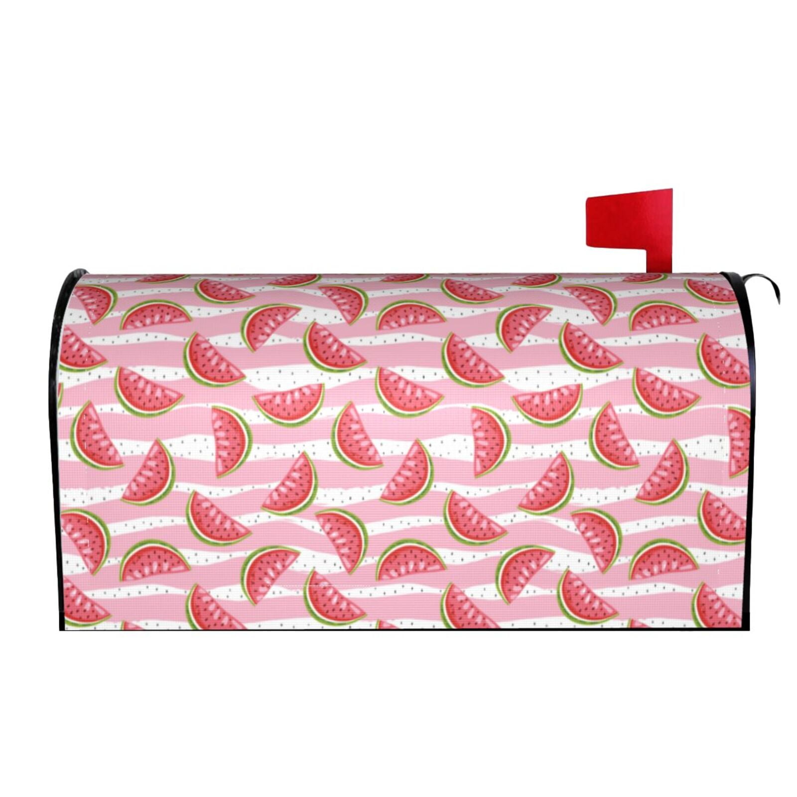 Xecao Cute Watermelon for Mailbox Cover with Magnetic Strips, Waterproof and Sunscreen, Adds a Decorative Touch to Your Garden Yard.