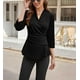 thumbnail image 4 of Blusas elegantes para mujer, blusa cruzada de manga 3/4, top con cuello en V, 4 of 6