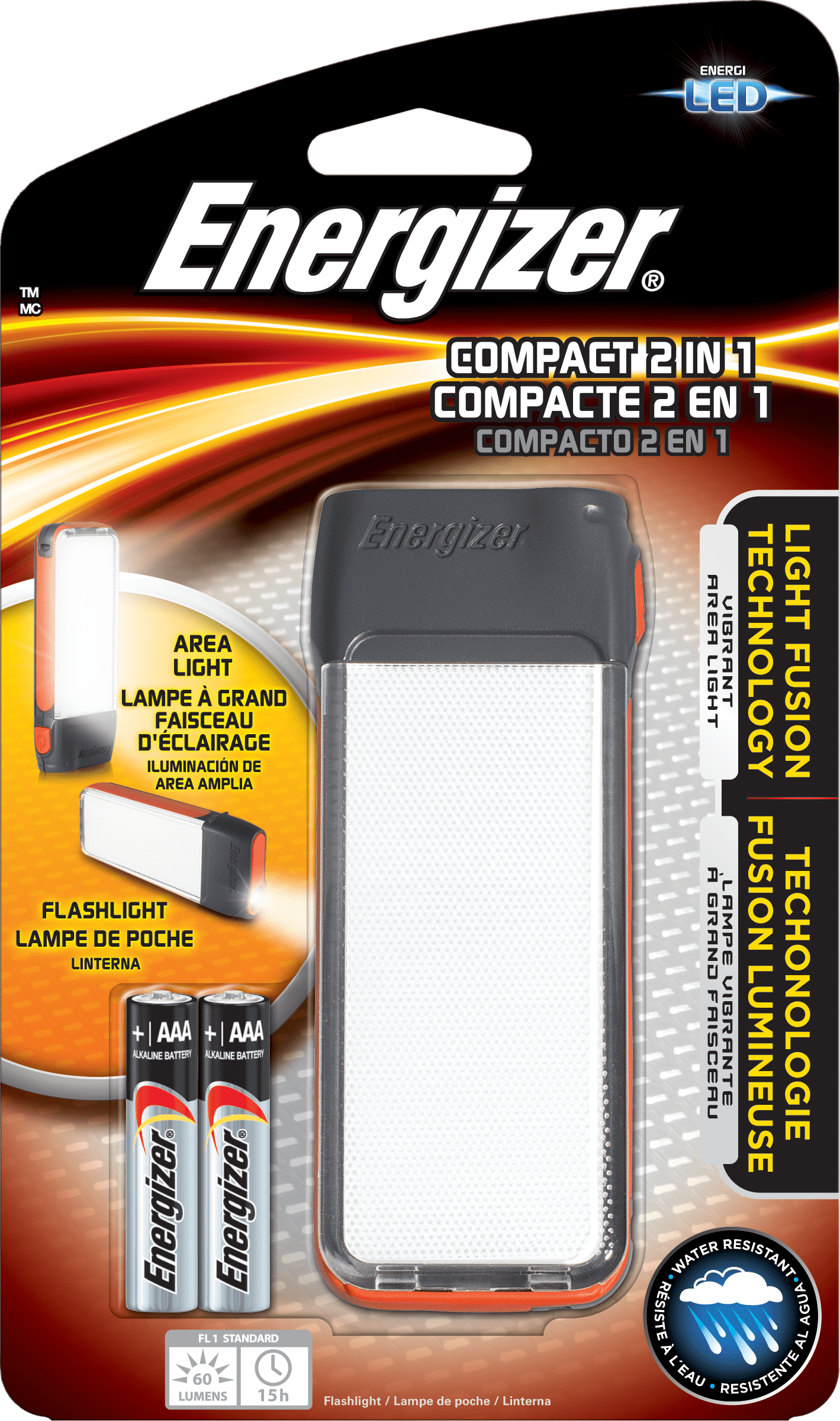 Energizer ENFCH22E Light Fusion Compact 2-in-1 Handheld Light New 