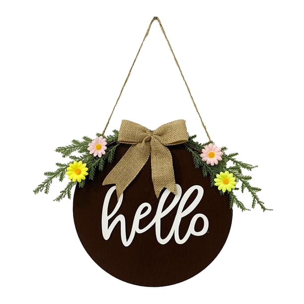 Letrero colgante rústico para puerta, decoración para el hogar, la puerta de entrada, tiendas, bares y manualidades. Café Hola