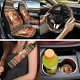 thumbnail image 6 of Binienty Western American Horse Car Seat Covers with Matching Steering Wheel Cover Stretchy Armrest Cover Soft Seat Headrest Cover 14 Pieces Vehicle Interior Accessories Set, 6 of 7