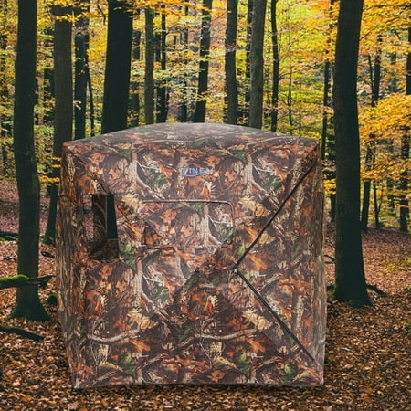 UBesGoo 2-3 People Camo Hunting Blind Tent, Weather Resistant Portable Pop Up Ground Hunting Blind, with Carry Bag, for Outdoor Sport Shooting