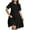 Black, variant on fatyb Plus Size Dress for Women Hollow out Short Sleeve A-Line Dress Ladies Elegant Flowy Casual Dresses