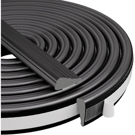 Wedge-Shape Window Weather Stripping Door Frame Seal Strip 118" Black,Upgrade Black ,Soundproofing,Draft Stopper,Winter Insulation,Noise Blocker, Gap Filler for Exterior Front Door Side