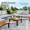 thumbnail image 3 of MF Studio 6-Piece Outdoor Patio Furniture Set with 45" Fire Pit Table, 6-Seat Outdoor Patio Sectional Conversation Set, Patio Fire Pit Set for 6 People, Black & Light Gray, 3 of 11