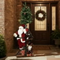 thumbnail image 3 of Northlight 50" Santa Claus on Spiral Staircase with Tree and Elf Christmas Figure, 3 of 4