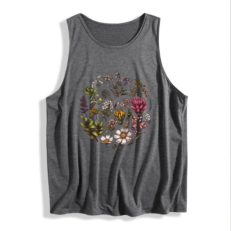 Pxxlle Womens Tank Tops Cotton Sleeveless Tanks Trendy Flower