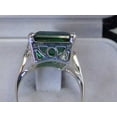 thumbnail image 5 of LBG Solid Sterling Silver Large 16x12mm Octagon cut Green Cubic Zirconia CZ Ring - Size 6 - Sizes 5 to 12, 5 of 5