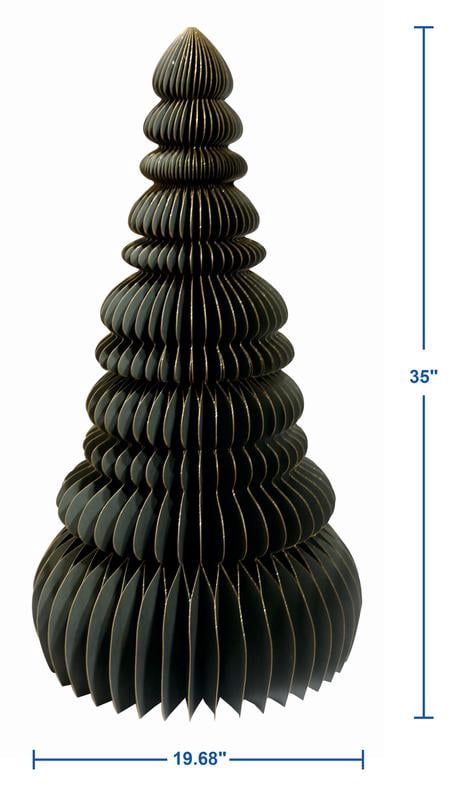 Honeycomb Paper Tree Christmas Decoration, Green, 35", by Holiday Time
