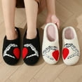 thumbnail image 3 of BERANMEY Halloween Slippers for Women Perfect Soft Plush Comfy Warm Slip-On Cute Womens Slippers Indoor Fluffy House Slippers for Women and Men Non-slip Fuzzy Flat Slides, 3 of 7