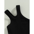 thumbnail image 5 of TSEXIEFOOFU Toddler Girls 2PCS Summer Outfits, One Shoulder Ribbed Tank Tops + Cargo Pants Set, 5 of 9