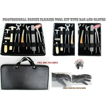 Horse Farrier Tool Kit Grooming Hoof Bot Knife Shoe Puller Nipper Rasp