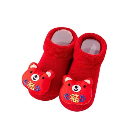 

kpoplk Autumn And Winter Boys And Girls Children Socks Non Slip Indoor Floor Baby Warm And Girls Socks 6-8 Years Old(B)