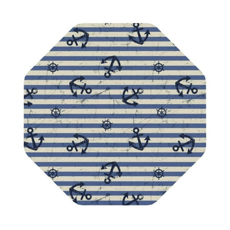 

Matuu Anchors And Steering Wheel for Cup Coasters Set of 6 Leather Coasters Desk Coasters for Office Measures 4” x 4” Octagon