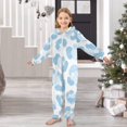 thumbnail image 6 of Blue Leopard Print Pattern One Piece Pajamas Soft Jumpsuit Cozy Sleep and Play Romper Zipper and Pockets 13-14Y, 6 of 8
