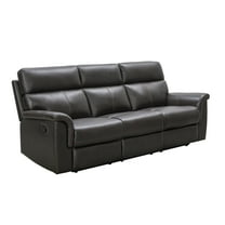 Abbyson Stirling Leather Reclining Sofa, Dark Brown
