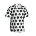 thumbnail image 3 of Xecao Soccer print Hawaiian shirt - a stylish short-sleeve button-down for men, perfect for casual beach and tropical outings., 3 of 9