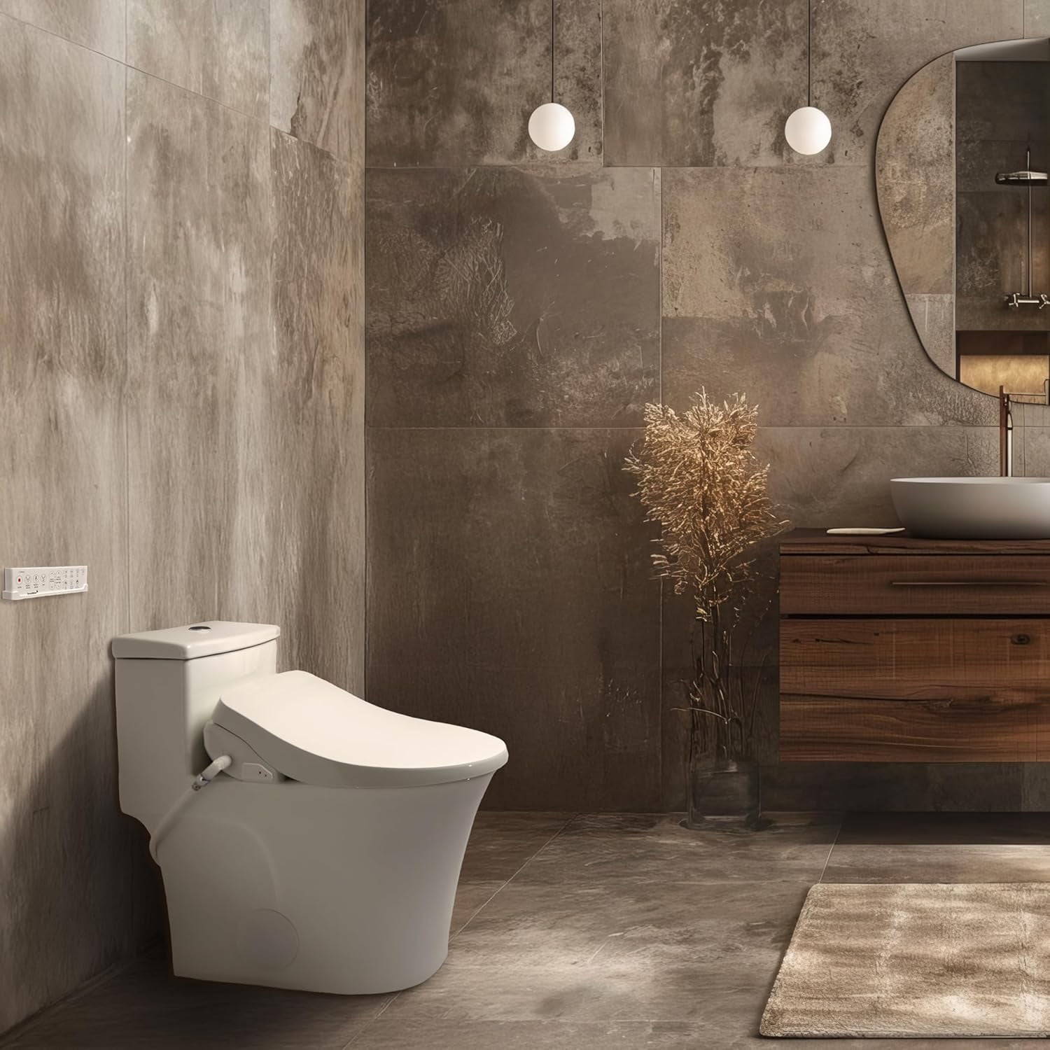 SmartBidet SB-1200 Elongated Bidet Toilet Seats White with Remote Control, Unlimited Hot Water